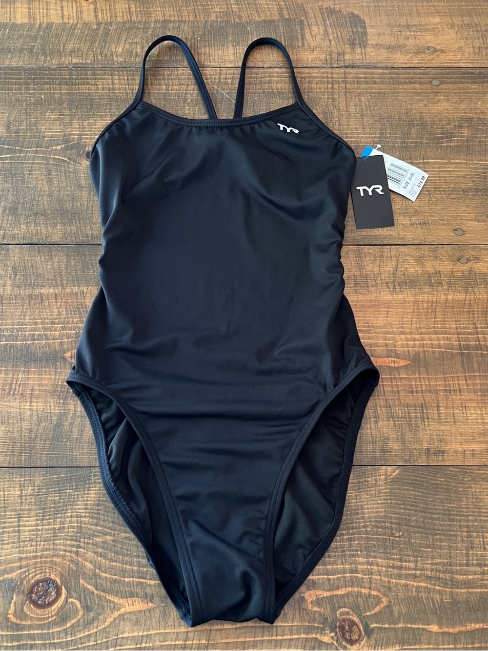 NWT TYR Women's TY Reco Solid Diamondback One Piece Swimsuit, Black, 30 Small